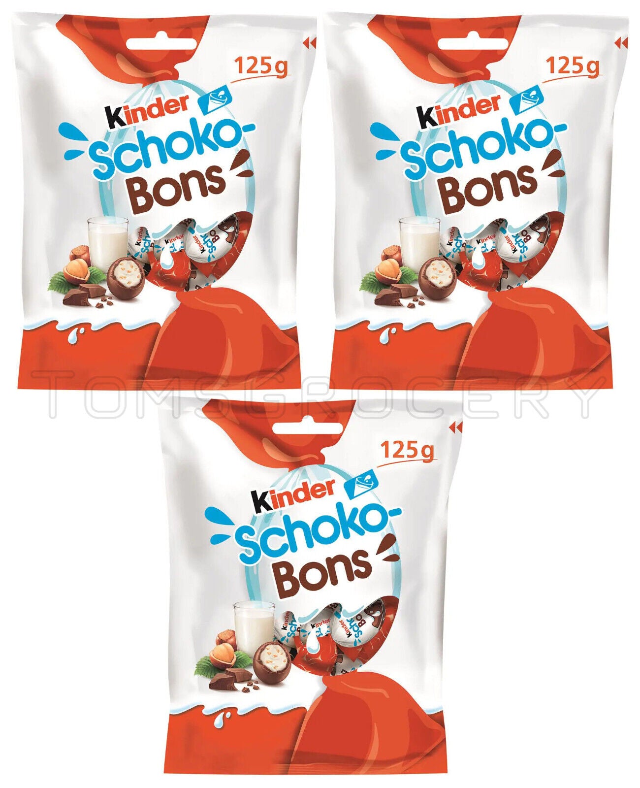 3 x KINDER SCHOKO BONS Milk Chocolate Candies Party Sweets 125g 4.4oz