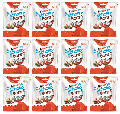 12 x KINDER SCHOKO BONS Milk Chocolate Candies Party Sweets 125g 4.4oz