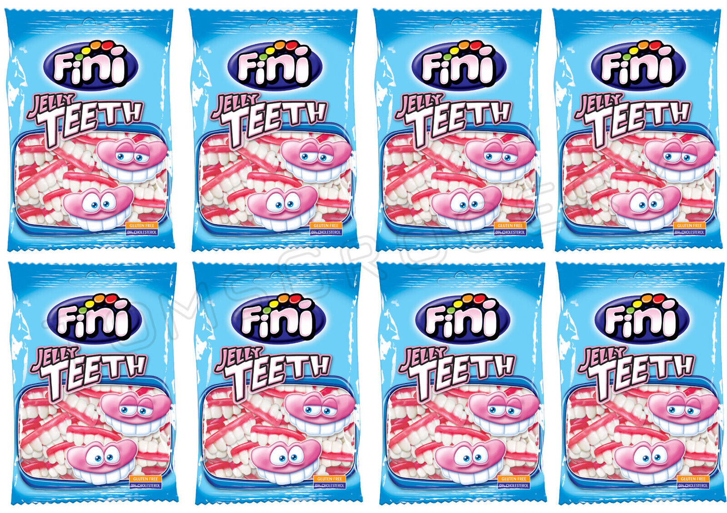 8 x FINI JELLY TEETH Gummy Candy Funny Party Sweets 90g 3.2oz