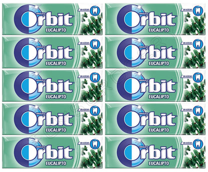 10 x WRIGLEY'S ORBIT EUCALYPTUS Flavor Sugarfree Chewing Gum 14g 0.49oz