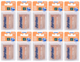 10 x JORDAN Extra Thin Fluoride Mint Double Ended Wooden Dental Toothpicks