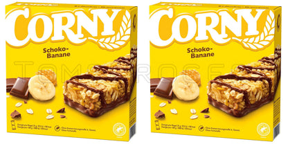 2 x CORNY Chocolate & Banana Healthy Energy Breakfast Cereal Bars 150g 5.3oz