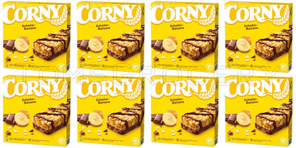 8 x CORNY Chocolate & Banana Healthy Energy Breakfast Cereal Bars 150g 5.3oz