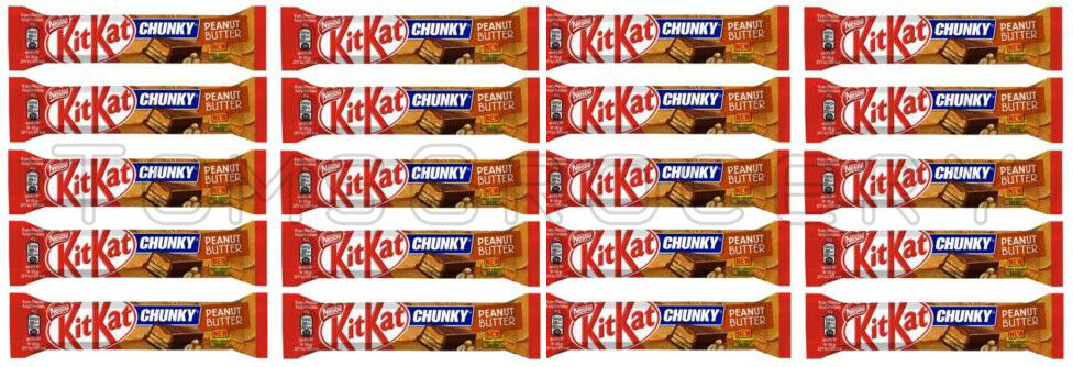 20 x KITKAT CHUNKY PEANUT BUTTER Chocolate Bars European Sweets Snacks 42g