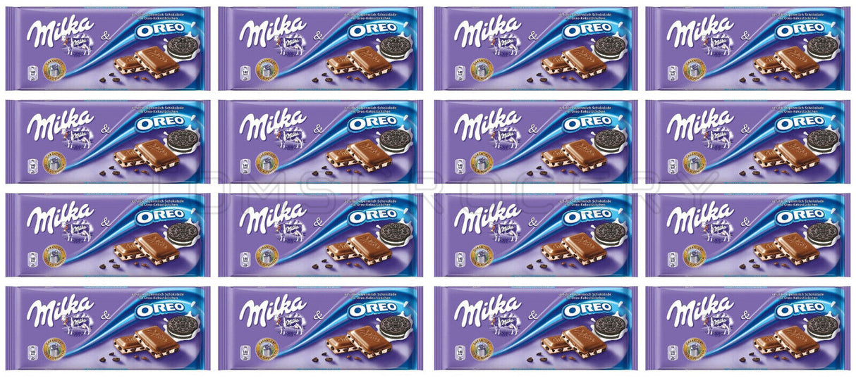 16 MILKA OREO Milk Chocolate Bars Party Sweets European Candy 100g 3.5oz