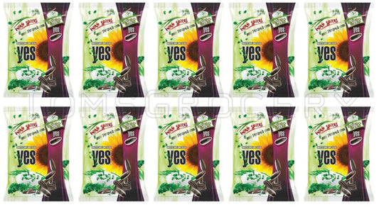 10 x YES SOUR CREAM & ONION Flavor Spiced Roasted Sunflower Seeds 150g 5.3oz