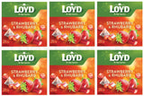 6 x LOYD STRAWBERRY & RHUBARB Flavor Fruit Tea Boxes (120 servings)
