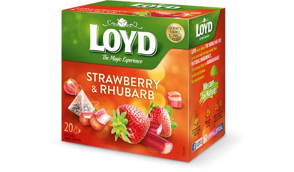 6 x LOYD STRAWBERRY & RHUBARB Flavor Fruit Tea Boxes (120 servings)