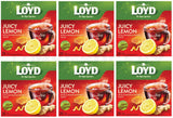 6 x LOYD JUICY LEMON with Ginger & Honey Flavor Fruit Tea Boxes (120 servings)