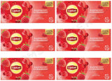 6 x LIPTON RASPBERRY & CRANBERRY Flavor Fruit Infusion Tea Boxes (120 servings)