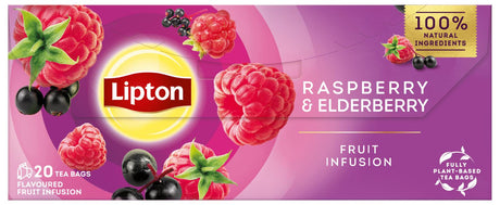 6 x LIPTON STRAWBERRY & ELDERBERRY Flavor Fruit Infusion Tea Boxes(120 servings)