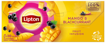 6 x LIPTON MANGO & BLACKCURRANT Flavor Fruit Infusion Tea Boxes (120 servings)