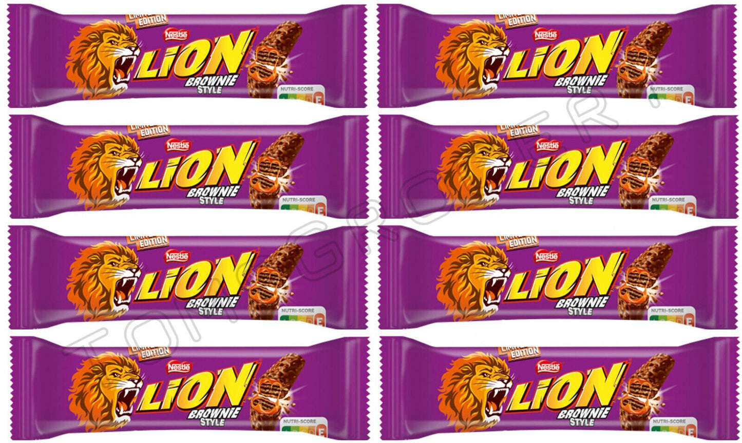 8 x LION BROWNIE STYLE Crisp & Creamy Chocolate Bars Sweets Candy European Snack