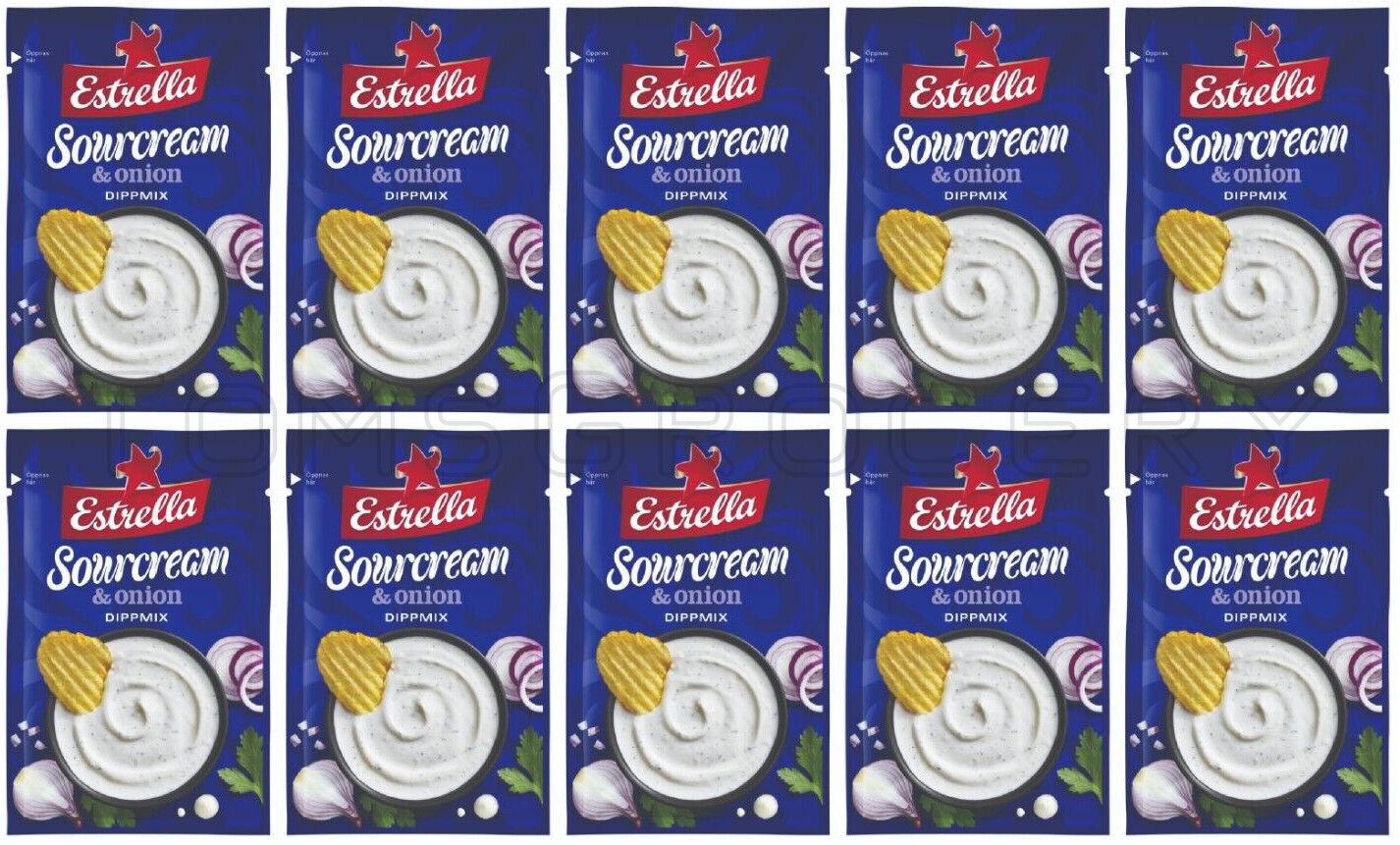 10 x ESTRELLA SOURCREAM & ONION Dipmix Dipping Sauce Spice Mix for Potato Chips