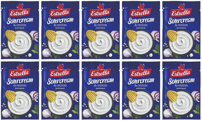 10 x ESTRELLA SOURCREAM & ONION Dipmix Dipping Sauce Spice Mix for Potato Chips