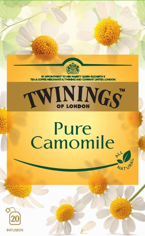 4 x TWININGS PURE CAMOMILE Natural Tea Infusion Box