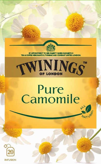 4 x TWININGS PURE CAMOMILE Natural Tea Infusion Box