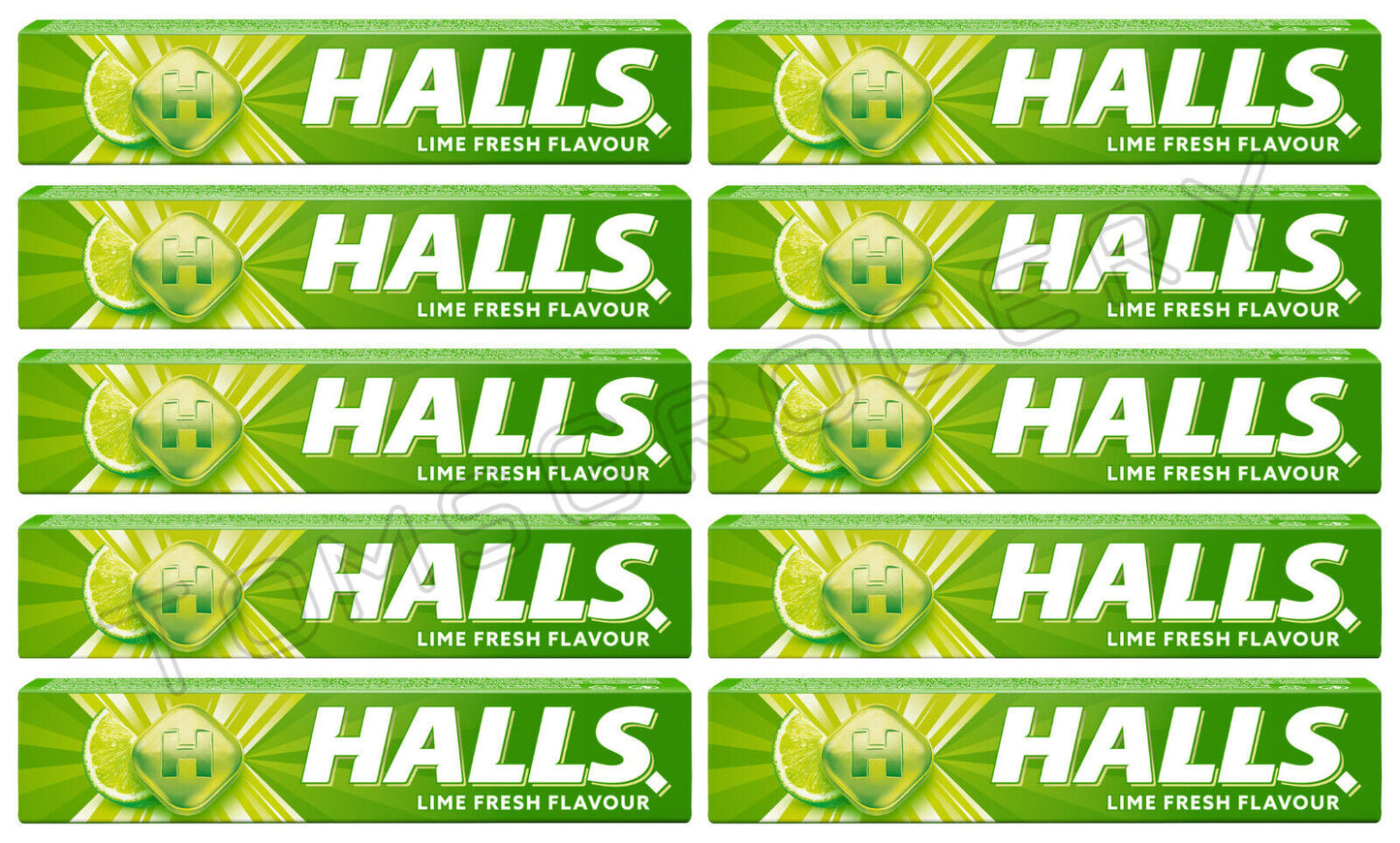 10 x HALLS LIME Flavor Pastilles Refreshing Candy with Vitamin C 33g 1.16oz