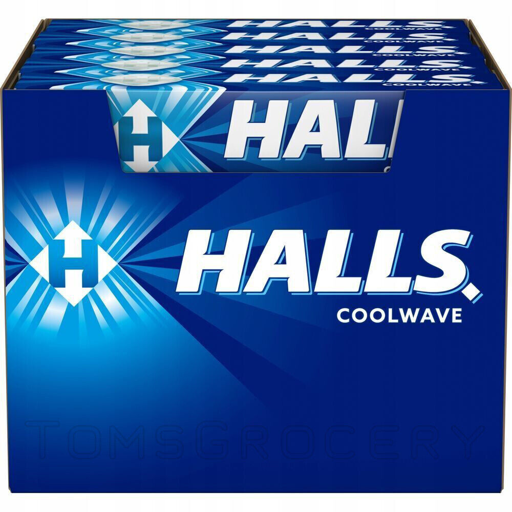 HALLS COOLWAVE Menthol Eucalyptus Flavor Pastilles Refreshing Candy (pack of 20)