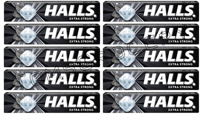 10 HALLS EXTRA STRONG Menthol Eucalyptus Flavor Packs Refreshing Pastilles 33.5g