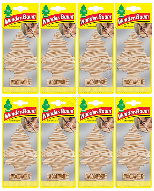 8 x WUNDER BAUM WOODWORK Car Scents Hanging Little Trees Fragrance Air Freshener