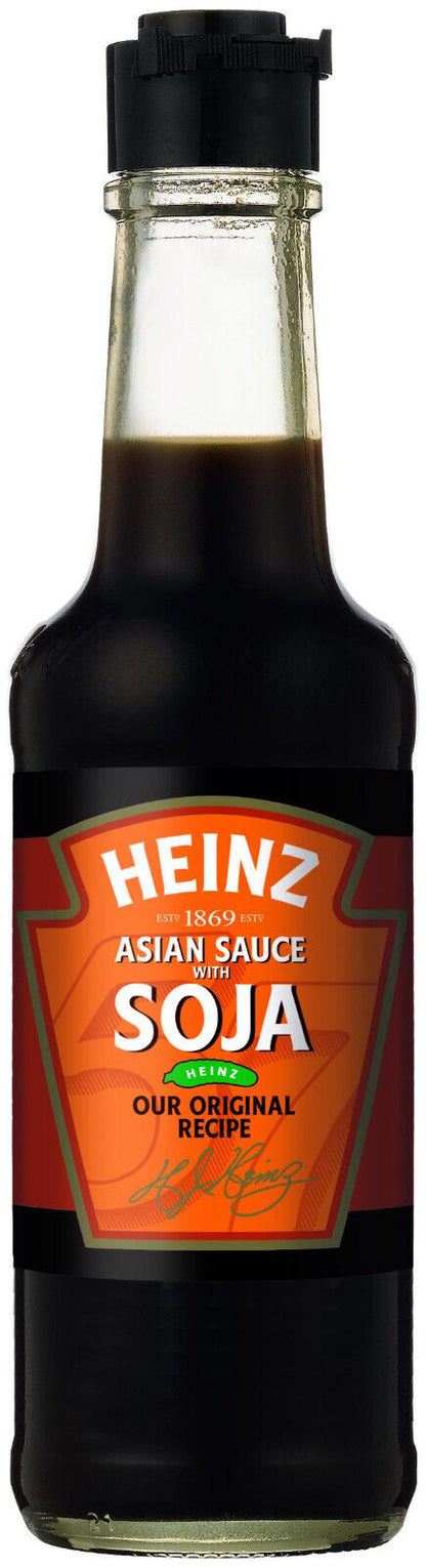 3 x HEINZ ASIAN SOY SAUCE Original Recipe Glass Bottle 150ml 5.1fl oz