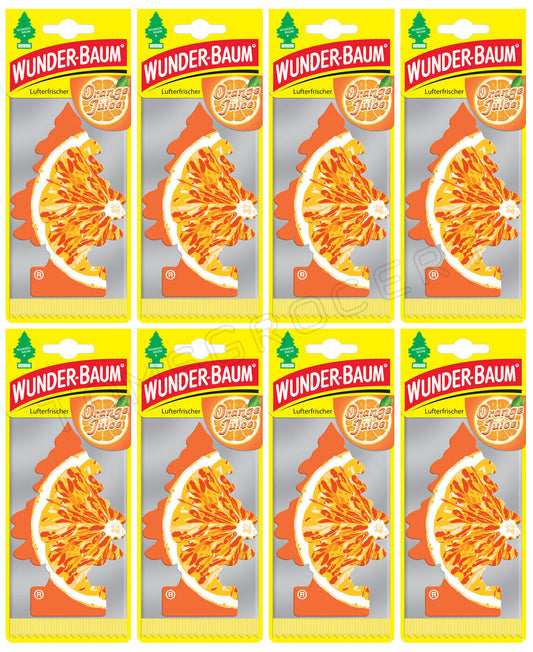 8 x WUNDER BAUM ORANGE JUICE Car Scents Hanging Little Trees Air Freshener