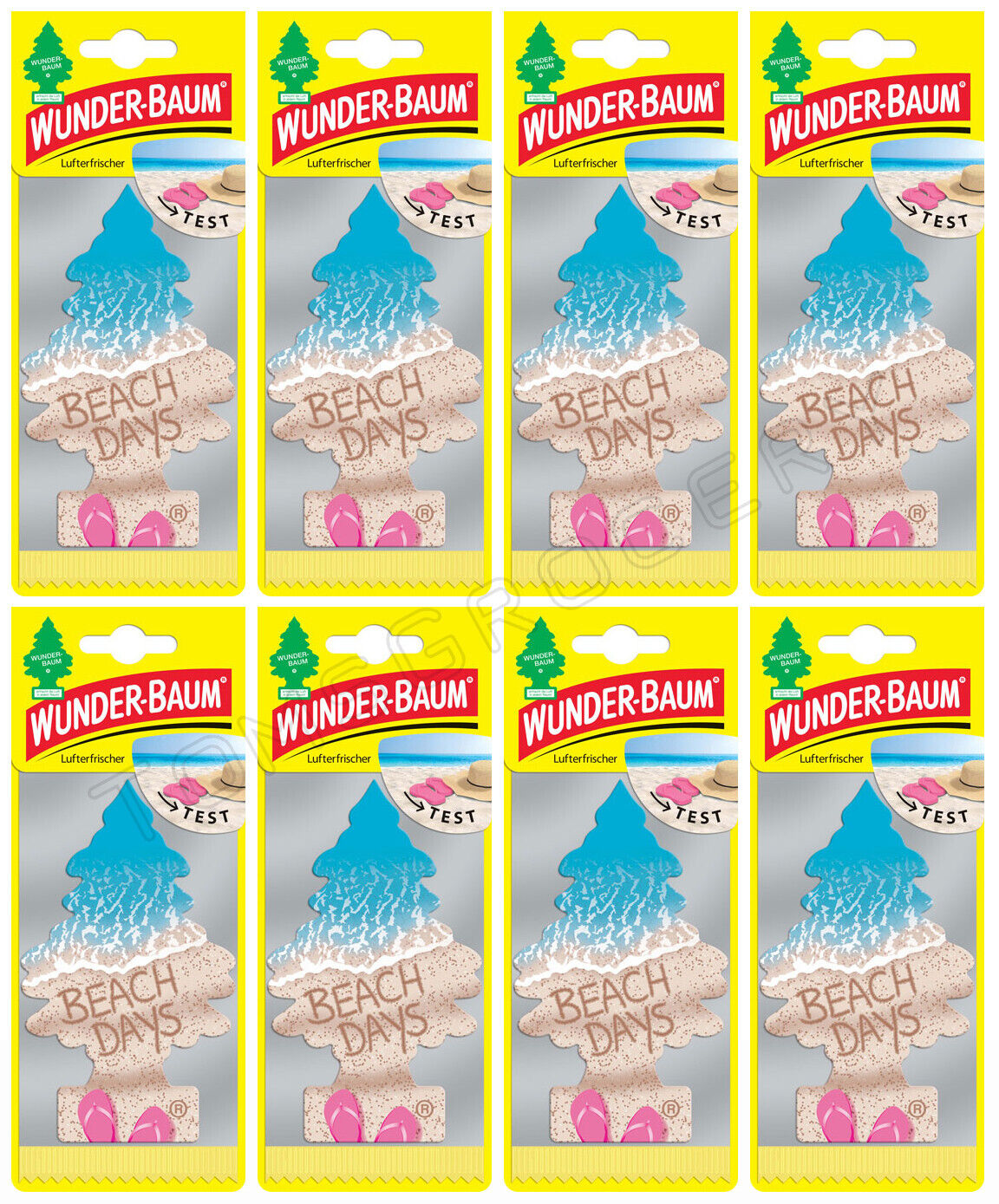 8 WUNDER BAUM BEACH DAYS Car Scents Hanging Little Trees Air Freshener