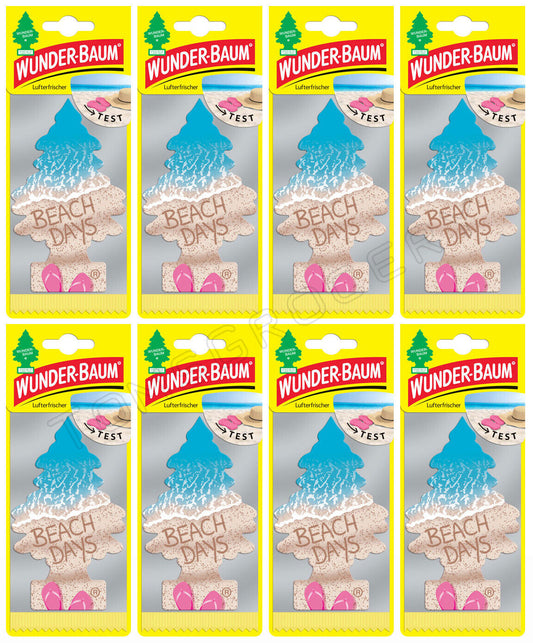 8 x WUNDER BAUM BEACH DAYS Car Scents Hanging Little Trees Air Freshener