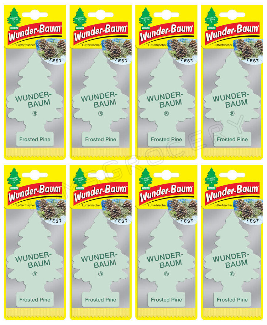 8 x WUNDER BAUM FROSTED PINE Car Scents Hanging Little Trees Air Freshener