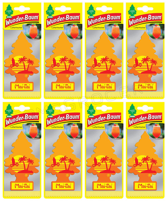 8 x WUNDER BAUM MAI-TAI Car Scents Hanging Little Trees Air Freshener