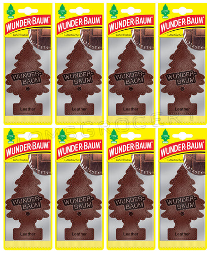 8 x WUNDER BAUM LEATHER Car Scents Hanging Little Trees Air Freshener