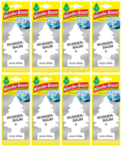 8 x WUNDER BAUM ARCTIC WHITE Car Scents Hanging Little Trees Air Freshener