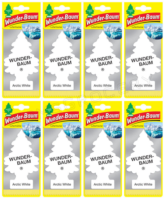 8 x WUNDER BAUM ARCTIC WHITE Car Scents Hanging Little Trees Air Freshener