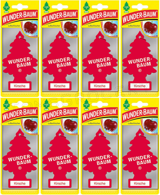 8 x WUNDER BAUM CHERRY Car Scents Hanging Little Trees Air Freshener