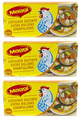 MAGGI CHICKEN Broth Soup Bouillon Fast Preparation Cubes 3x 120g 4.2oz