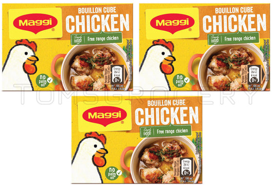 MAGGI CHICKEN Broth Soup Bouillon Fast Preparation Cubes 3x 80g 2.8oz
