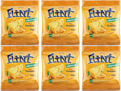 FLINT CHEESE Flavor Baked Bread Crisps Rusks European Snacks 6x 35g 1.2oz
