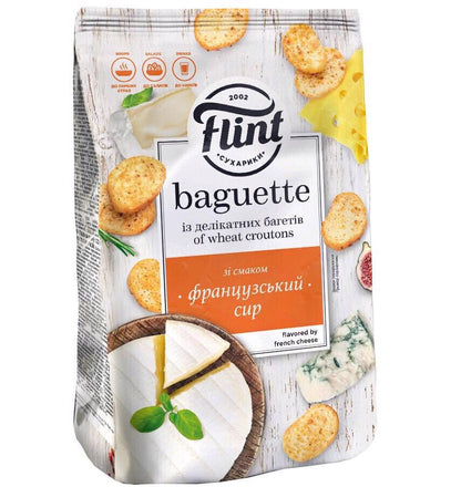 FLINT BAGUETTE FRENCH CHEESE Flavor Baked Bread Crisps Snacks 3x 110g 3.8oz