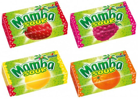 MAMBA SOUR Fruit Flavor German Chewy Candies European Sweets 4x 106g