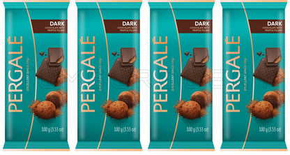 4 PERGALE DARK CHOCOLATE with Truffle Filling European Candy Sweets 100g 3.5oz