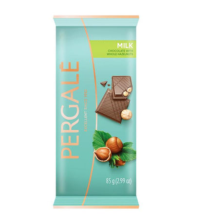 4 PERGALE MILK CHOCOLATE Bars with Whole Hazelnuts 85g 3oz