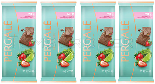 4 PERGALE Milk Chocolates with Strawberry & Matcha Filling European Sweets 85g