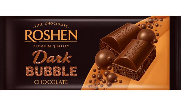 ROSHEN BUBBLE DARK CHOCOLATE Bars Ukrainian Sweets Candy Snacks 4x 80g 2.8oz