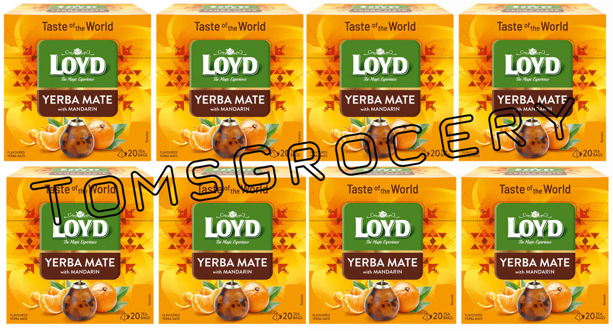 8 LOYD YERBA MATE with Mandarin Flavored Tea Boxes (160 servings)