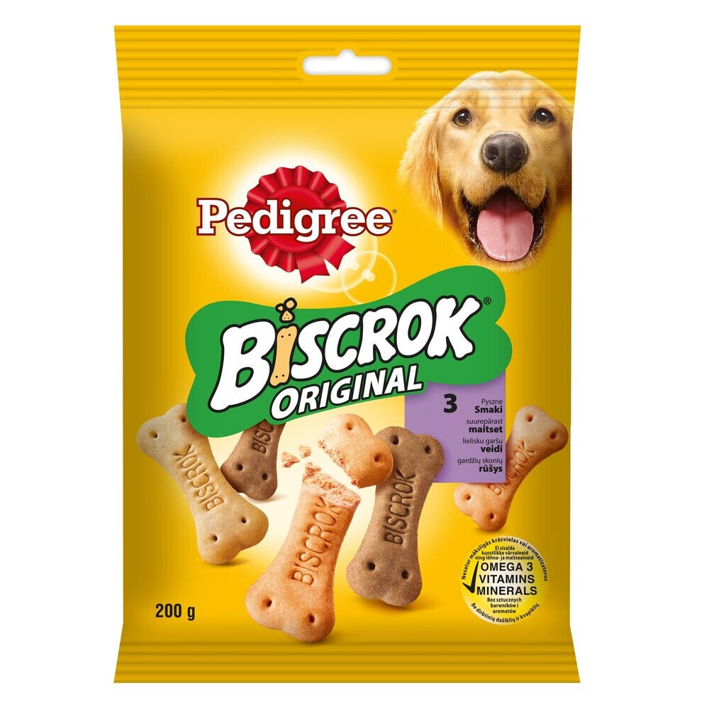 2 PEDIGREE BISCROK ORIGINAL Dog Treats Biscuits with Vitamins & Minerals 200g
