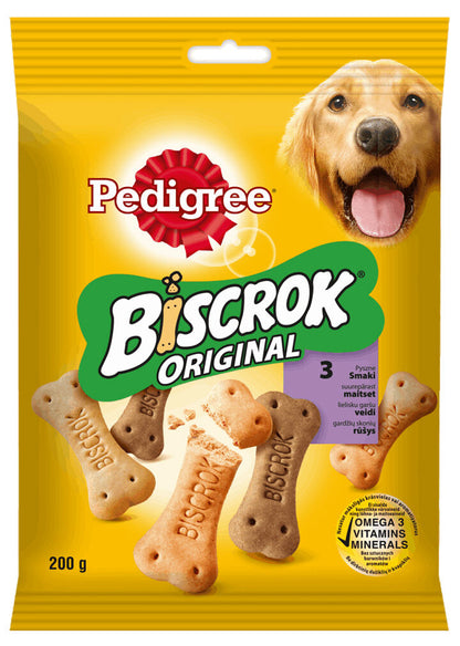 2 PEDIGREE BISCROK ORIGINAL Dog Treats Biscuits with Vitamins & Minerals 200g