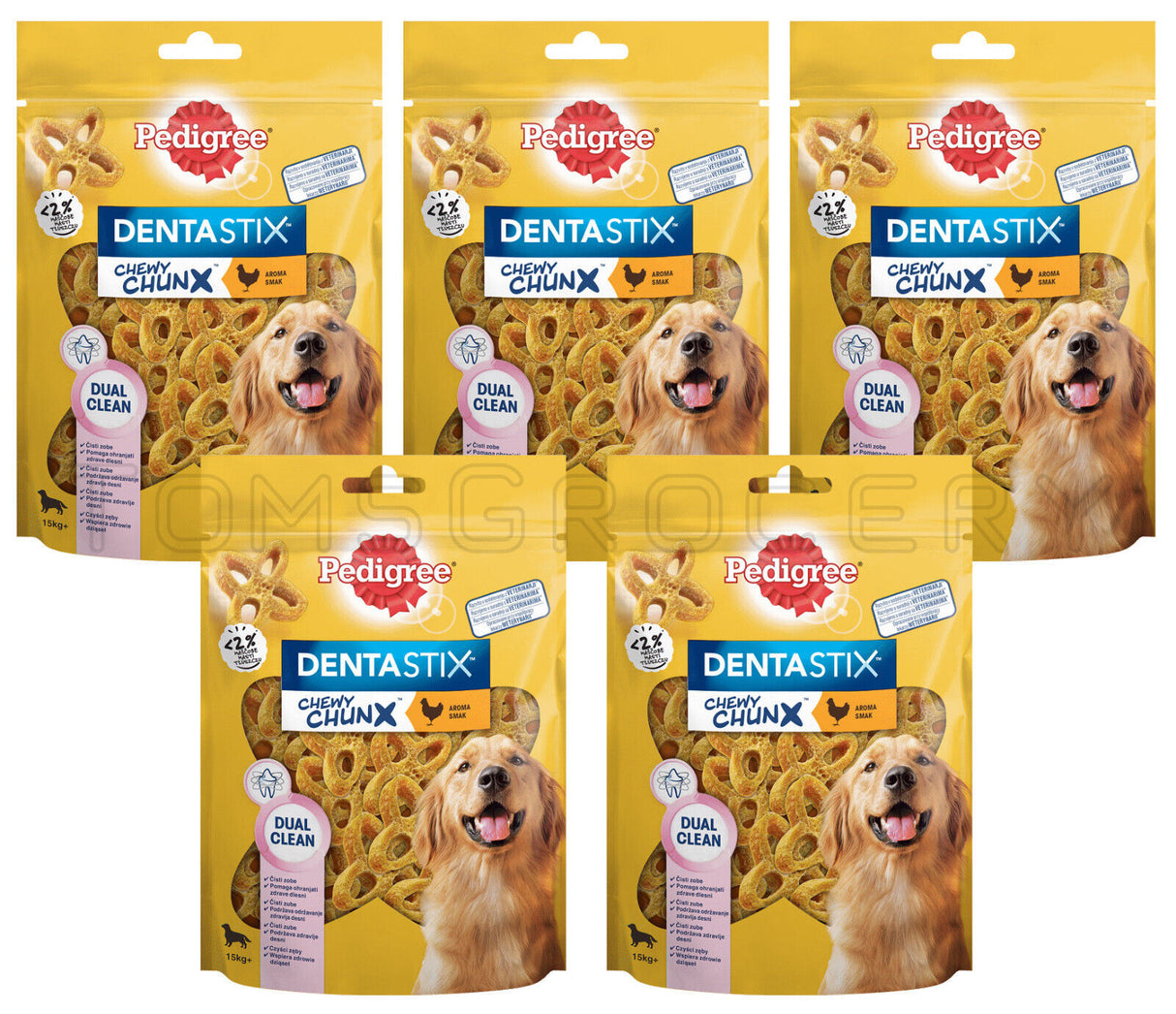 5 PEDIGREE DENTASTIX MAXI Chunx For Large Breeds Treat & Teeth Cleaning