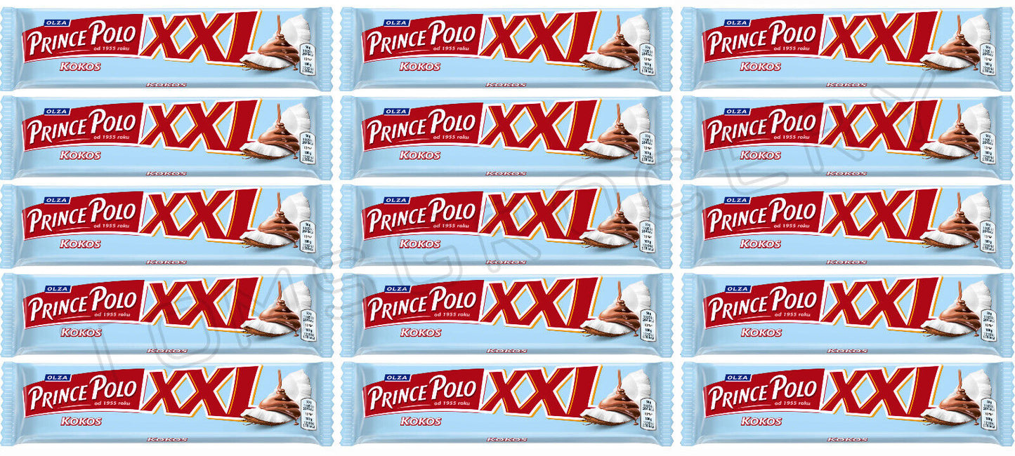 15 PRINCE POLO XXL COCONUT Flavor Wafers European Candy Snacks Sweets 50g 1.7oz