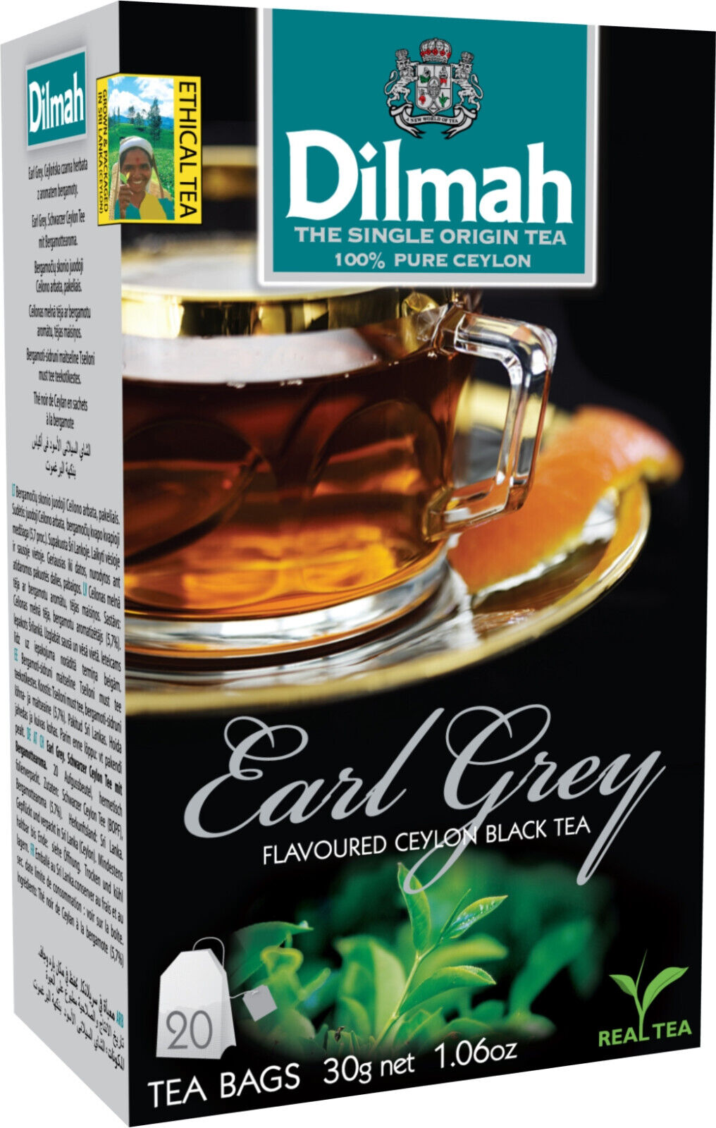 3 DILMAH EARL GREY Flavor Ceylon Black Tea Sri Lanka Origin (60 servings)